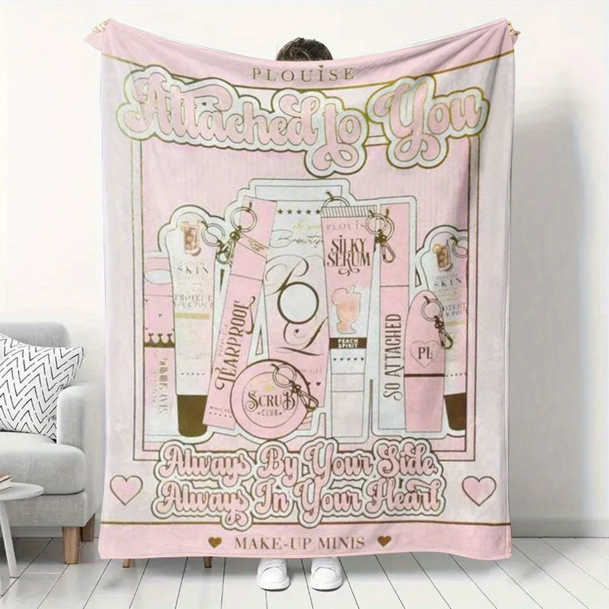 Beauty-Themed Throw Blanket, Soft And Comfortable Digital Printed Fleece Blanket Suitable for Sofa, Bed, Living Room, Nap Blanke