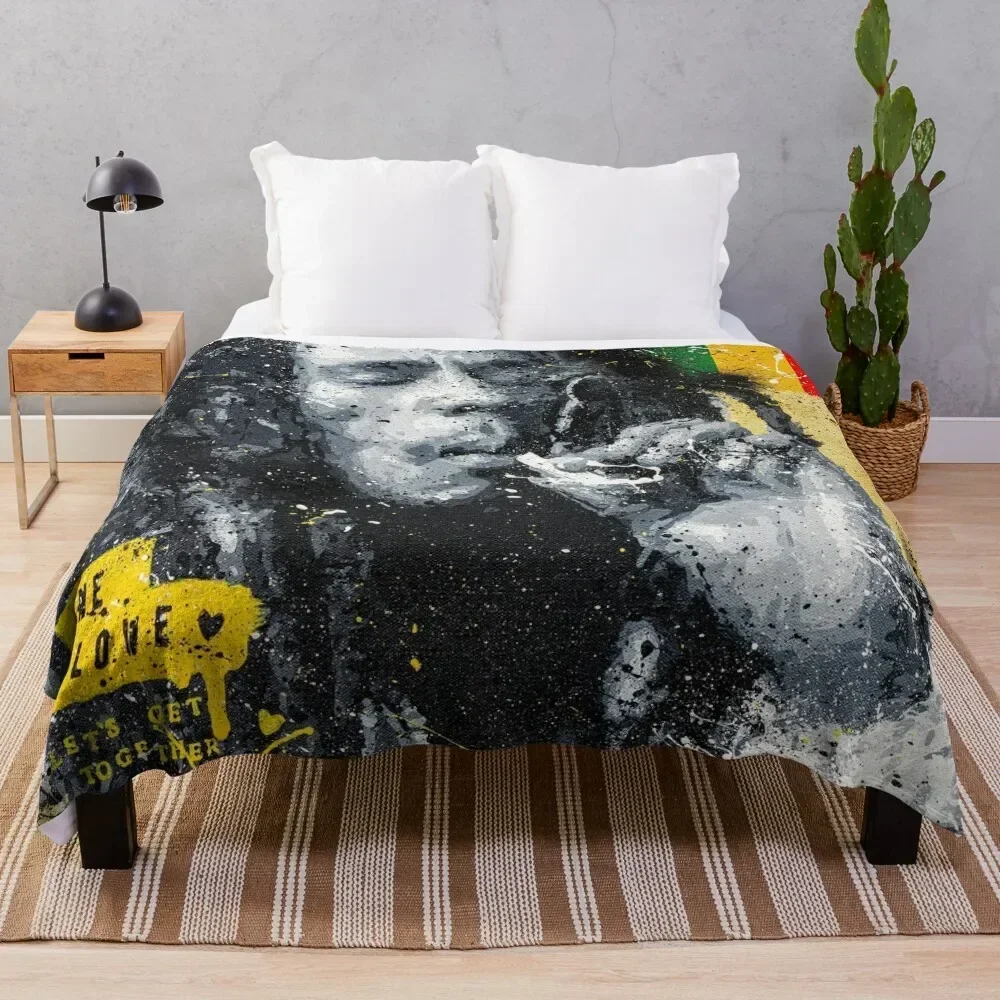 

Bob Marley - Original Portrait Throw Blanket Cozy Warm Blanket for Bed Room Decor