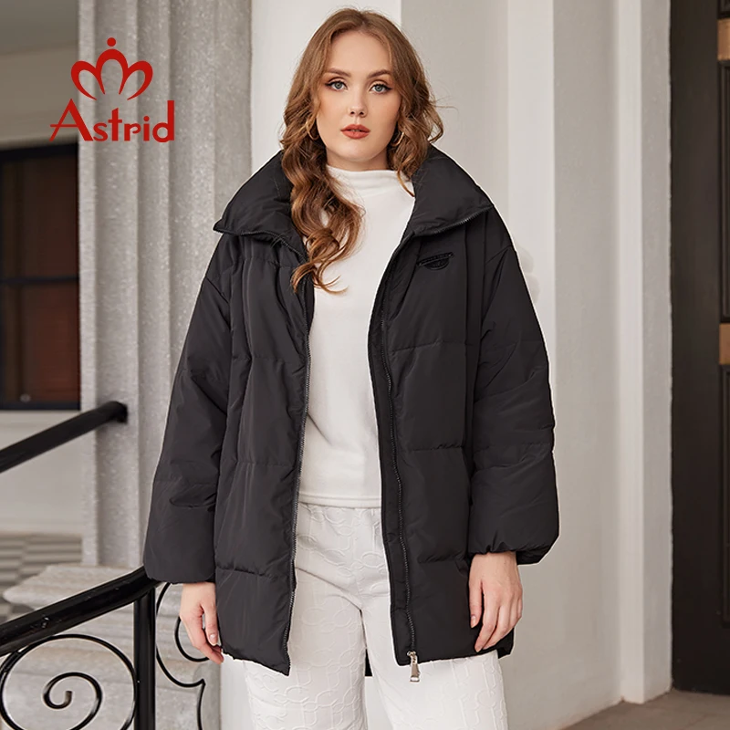 Astrid Winter Down Jacket Women 2022 Casual Sports Oversize Coat Fashion Stitching Hooded Thick Women\'s Parka Female Clothing