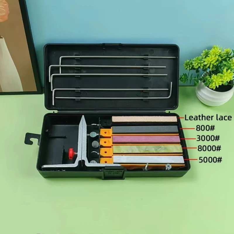 Grinder Sharpening Stone Set Professional Kitchen Fixed Angle Knife Sharpener Portable Gadget Outdoor Whetstone System Kit