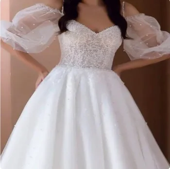 女士泡泡袖手套,珍珠點綴,白色黑色,可拆卸,適合新娘婚紗 8 最佳銷售 正式禮服的可拆式袖子 - №3