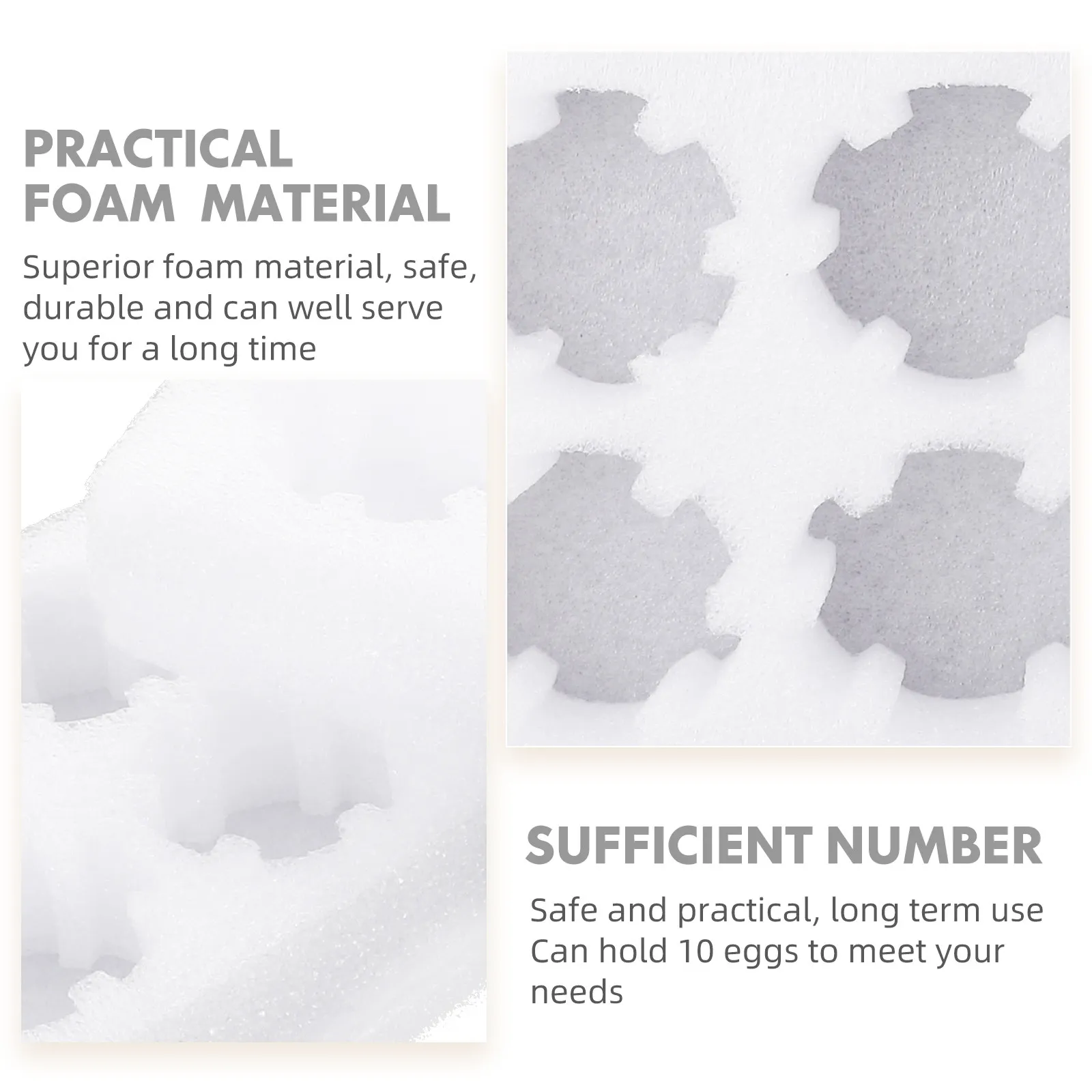 2Sets High-Density Foam Egg Tray 10-Cup Egg Storage Container for Refrigerator Prevents Breakage Keeps Eggs Organized Safely