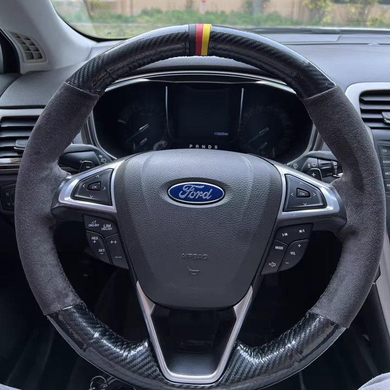 Custom DIY Car Steering Wheel Cover 100% Fit For Ford Mondeo Fusion 2013-2019 EDGE 2015-2019 Car Accessories Steering Wrap