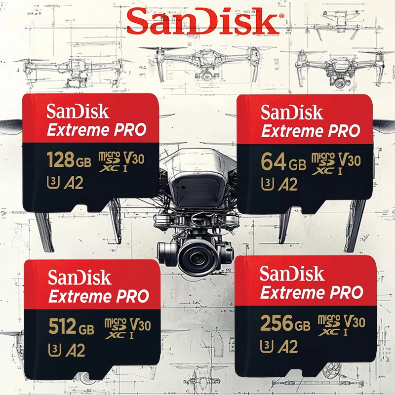 SanDisk V30 UHS-I Micro SD Card A2 Performance 32GB to 512GB High Read Write Speed TF Memory Card for Mobile Phone File Storage