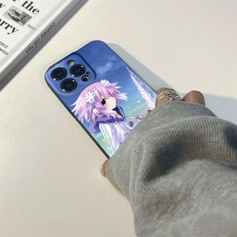 Funda de teléfono Hyperdimension Neptunia, fundas negras para IPhone 15, 14, 11, 12 Pro, 8, 7, 15 Plus, 13 Pro MAX, XR, XS, MINI SE, 2020