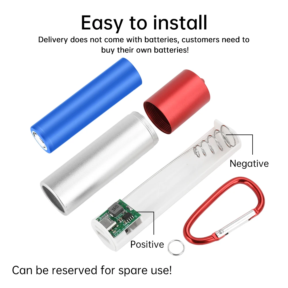 Portable Battery Box Type-C USB 5V 2A Power Bank Case for 21700/18650 Battery External DIY Charger Box Kit without Battery