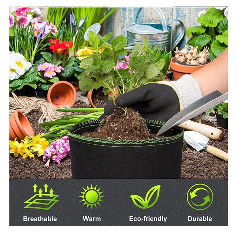1 3 5 10 Gallon Fabric Plant G - огляд і ціна Plant Nursery Grow Bags Fabric 5 Gallon