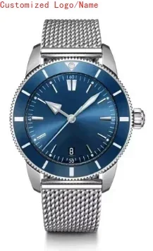 ساعة ميكانيكية أوتوماتيكية فاخرة للرجال Superocean أسود أزرق مطاطي ذهبي وردي ساعات رياضية سيراميك مخصصة