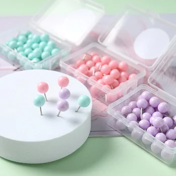 1 kutu şeker renk ataş klasör klipsleri zımba I çivi için raptiye kitap dekoratif okul kırtasiye ciltleme malzemeleri