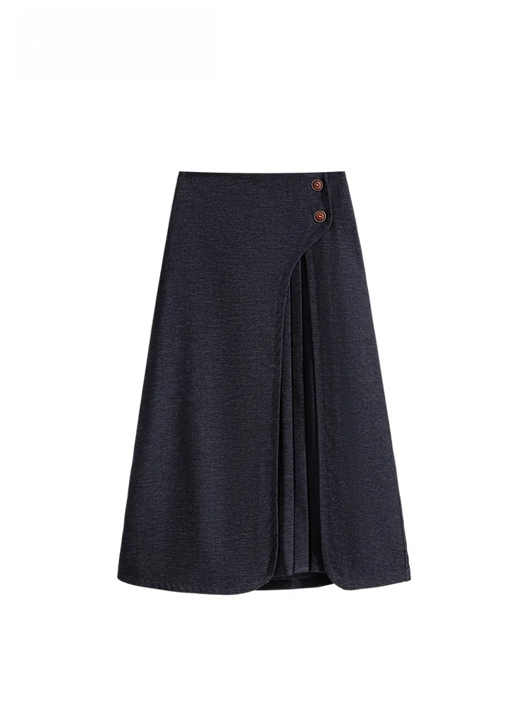 

High Waist Cara CLUB plus Size Denim Skirt Women's Early Spring New Sle plus Size Sister All Match Loose Meat Covering Skirt