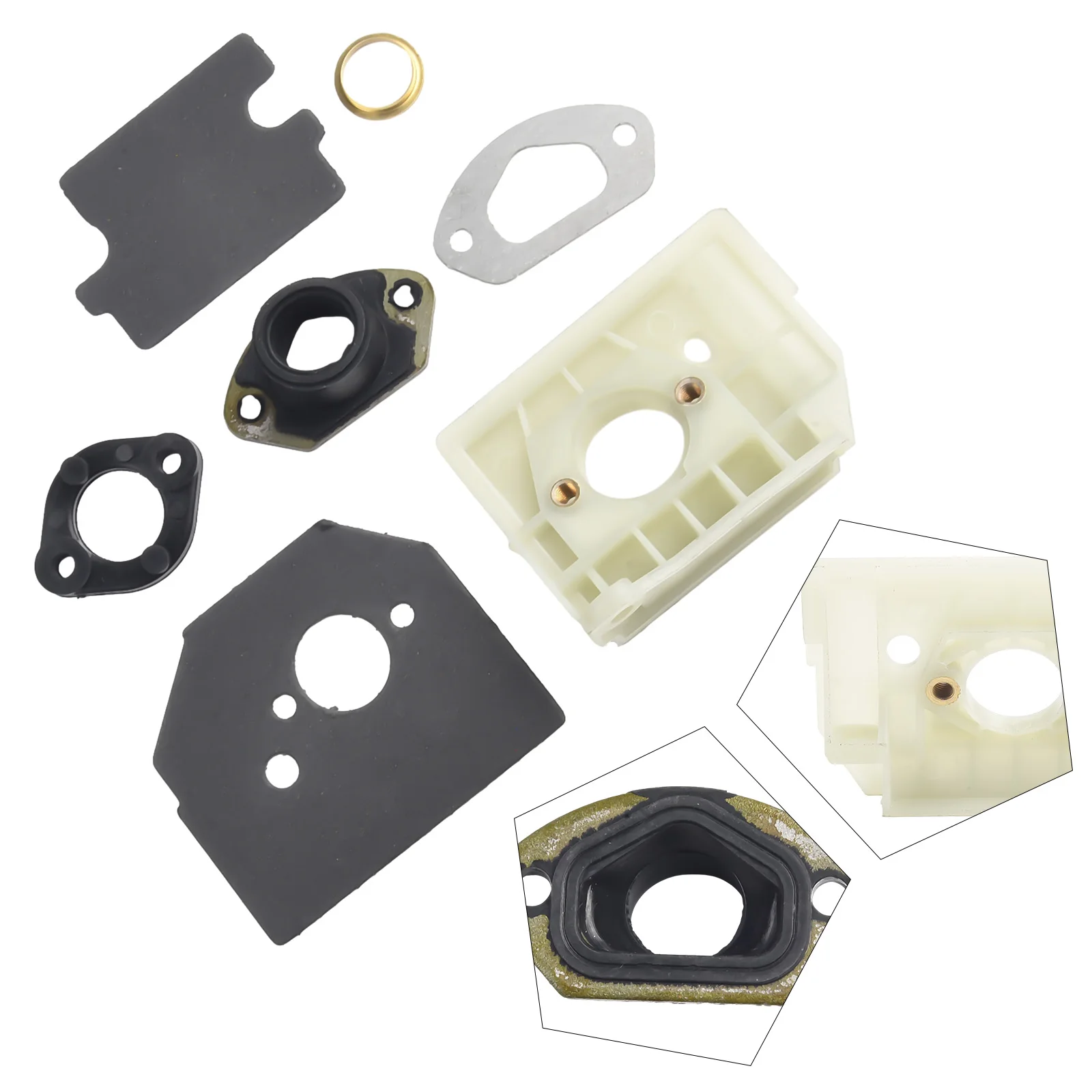 Carburetor Mount Spacer And Inner Guide Gasket Set To Support Carburetor Position On For Chainsaw 4500 5200 5800