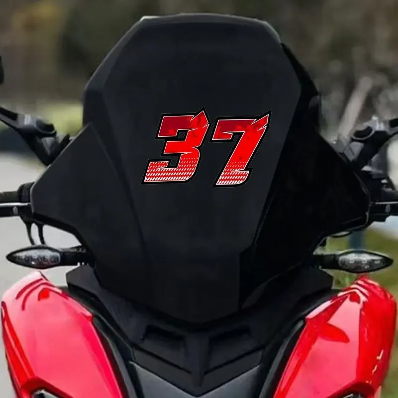Racing Number Sticker 1PC Red 0-9 Waterproof Vinyl Decal for Motorcycle Helmet Fuel Tank Box Car Window Universal Decor