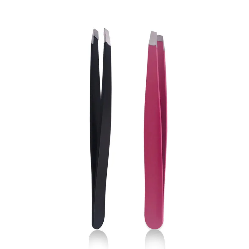 Stainless Steel Black Oblique Eyebrow Clipper Beauty Tool Eyebrow Clipper with False Eyelash Tweezers