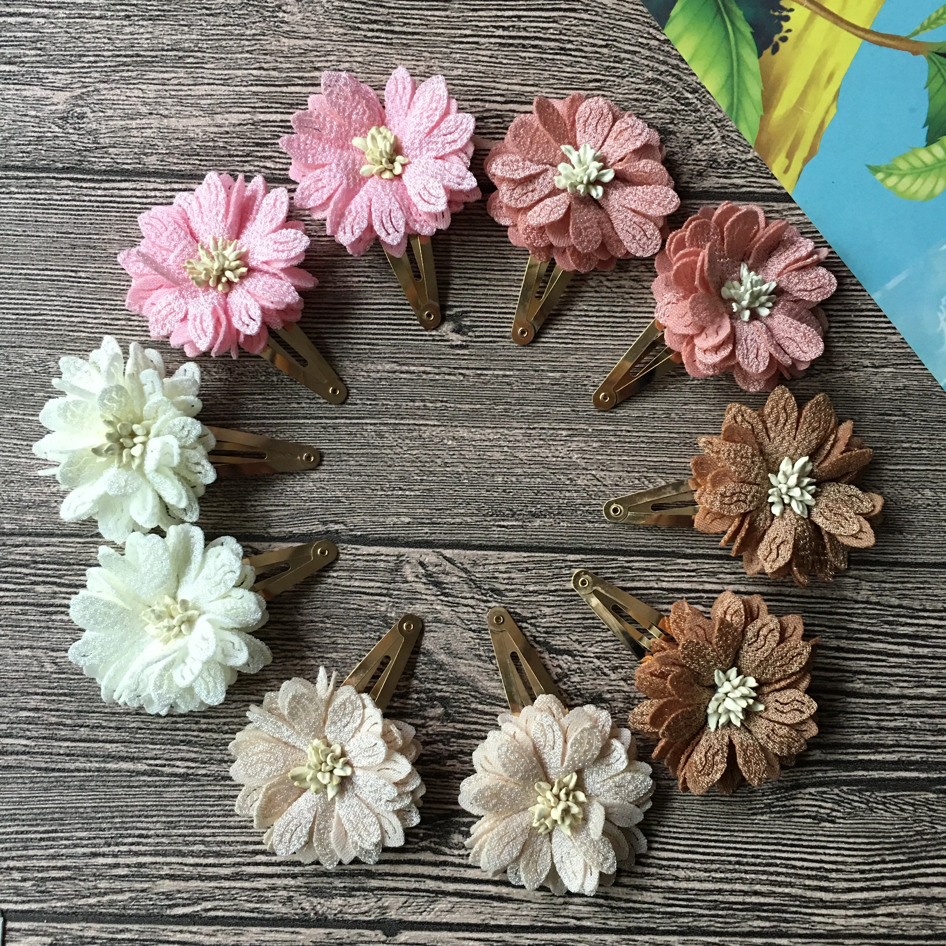 Daisy Flower Baby Hair Clips Newborn Hairclip 4.5-5.0cm Flower Hairgrips For Girls 2Pcs/Lot