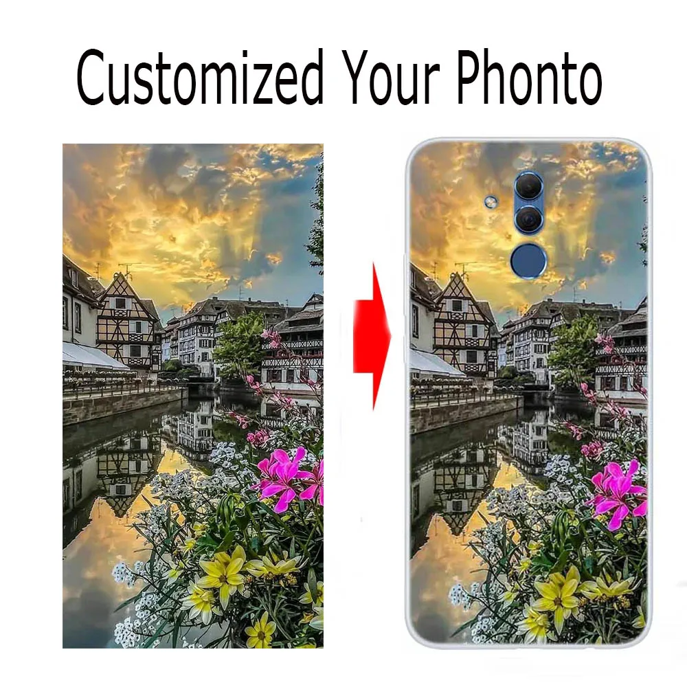 تخصيص DIY صور الحالات الهاتف لهواوي ماتي 20 لايت غطاء واضح لهواوي ماتي 10 برو لينة حافظة من البولي يوريثان صورة شخصية