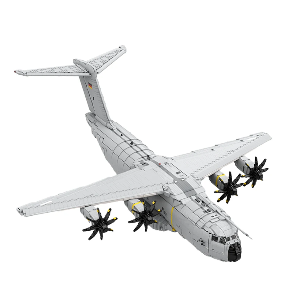 Moc airbus a400m atlas blocos de construção aeronaves de transporte militar diy modelo blocos de construção grande conjunto de tijolos de aeronaves de transporte