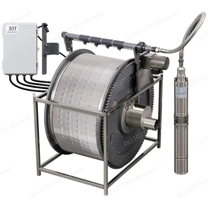 Rotary drum microfilter aquaculture automatic backwash circulating filter system farm submerged filter