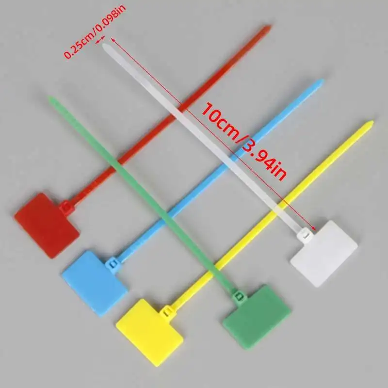 

100pcs Mark Label 3*100 Cable Tie Colorful Waterproof Wire Harness With Network Fixing Nylon Hanging Buckle Colorful