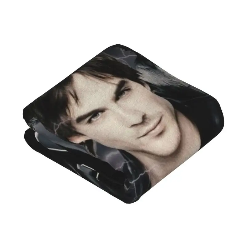 Custom The Vampire Diaries Blanket 3D Printed Soft Flannel Fleece Warm Ian Somerhalder Throw Blankets Car Bedding Couch Quilt