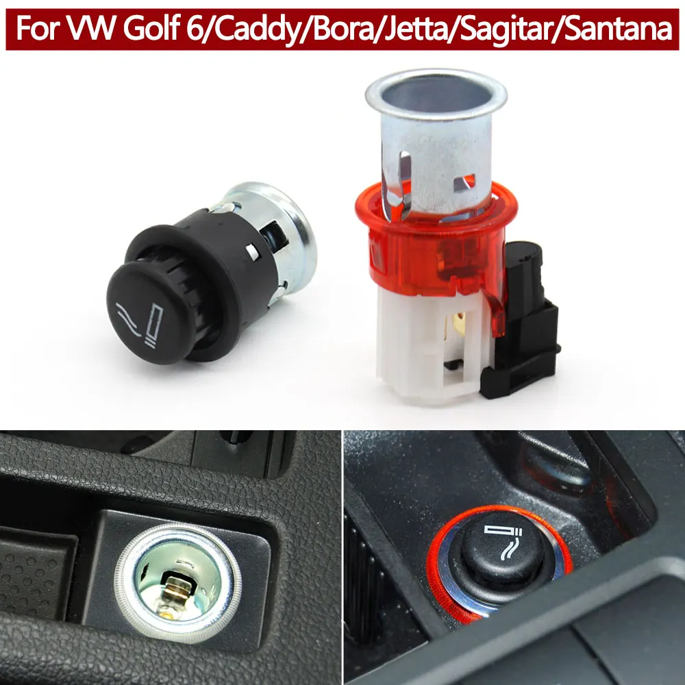 vw golf mk4 cigarette lighter Car Center Console Cigarette Lighter Socket Plug For Volkswagen Golf 6  Caddy Bora Jetta Sagitar Santana L1J0919309 L1JD919341