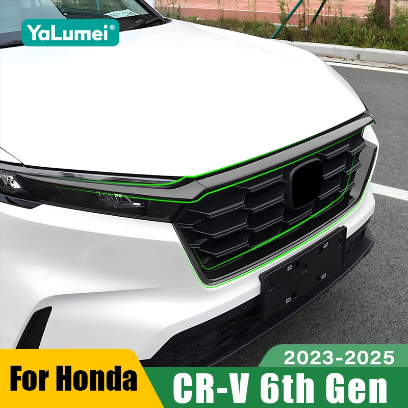 

For Honda CR-V CRV 6th Gen 2023 2024 2025 Hybrid Car Racing Grills Front Grille Trim Strips Cover Accessories