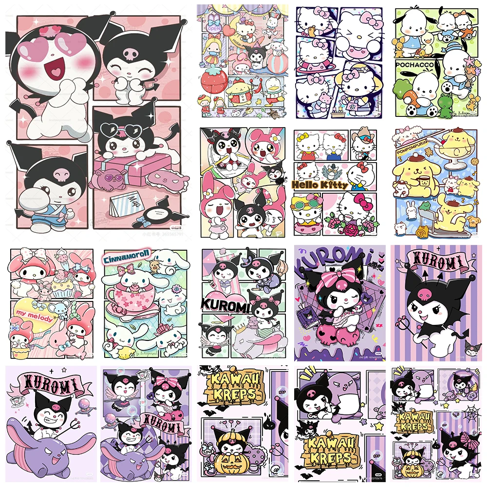 Sanrio Kuromi ve Hello Kitty Çizimi: 5D Diamant Boyama Seti ile Evinizin Merkezinde Sanatı Canlandırın