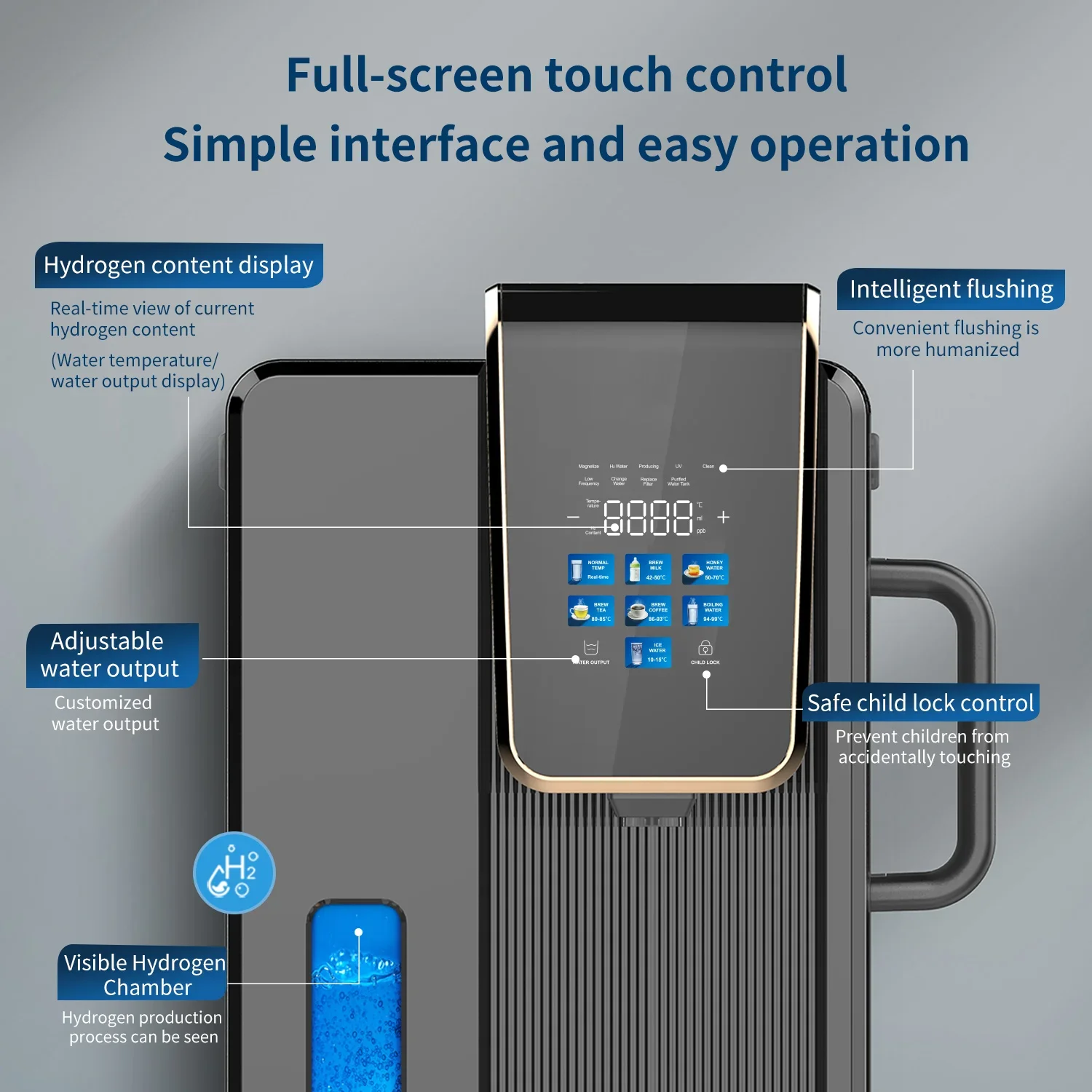 WOPIN RO Reverse Osmosis Hydrogen Purifier High Concentration Hydrogen Generator Hot Water Cold Water Adjustable