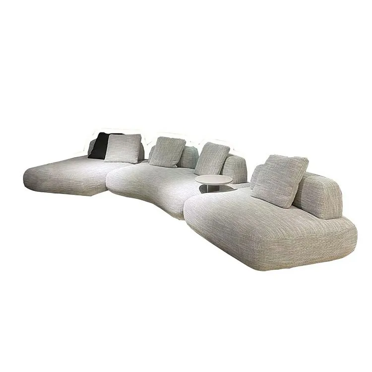 

Italian minimalist, special-shaped wabi-sabi fabric sofa, backrest curved module combination