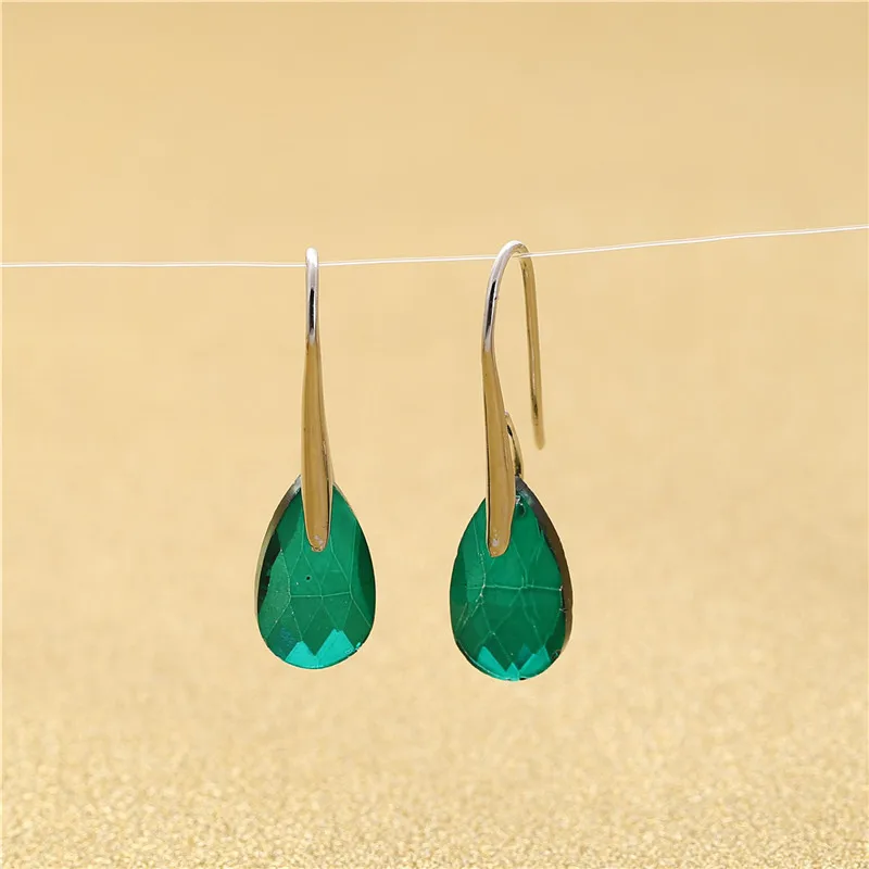 Simple Emerald Green Austrian Crystal Wedding Jewelry Sets Necklac Woman Earring Necklace Set Jewelry Girl Friend Gift