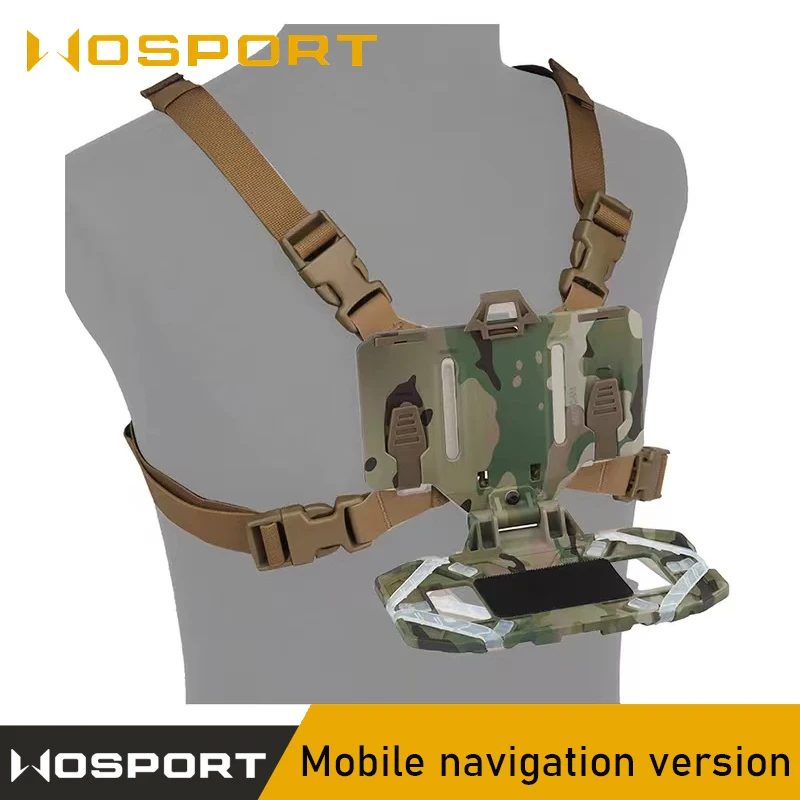 Molle Tactische Navigatie Mobiele Telefoon Houder Tactische Vest Borst Mobiele Telefoon Drager Opvouwbare Navigatie Board Adapter