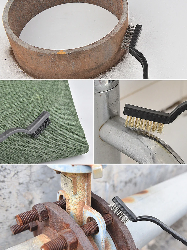 Brosse métallique en Nylon et acier inoxydable, pour le nettoyage de la maison, machines, ateliers, moules, pièces, élimination de la rouille, outils manuels de polissage
