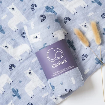 Elinfant-Couverture d'emmaillotage pour bébé, couvertures respirantes toutes saisons, serviette de bain nouveau-né, divers motifs, utilisation multifonction dans 03/Life