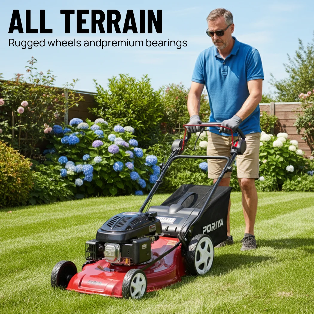 PORIYA 20' Self-Propelled Lawn Mower 220cc 4-Stroke Engine Oil Push Lawnmower