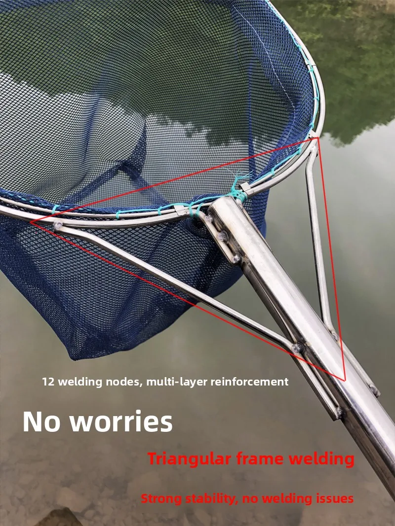 Thiened Stainl Steel  Ring Fi Net Simp And Fi Scoo Net Wild Harvesting Fiing Gear with Fine Me