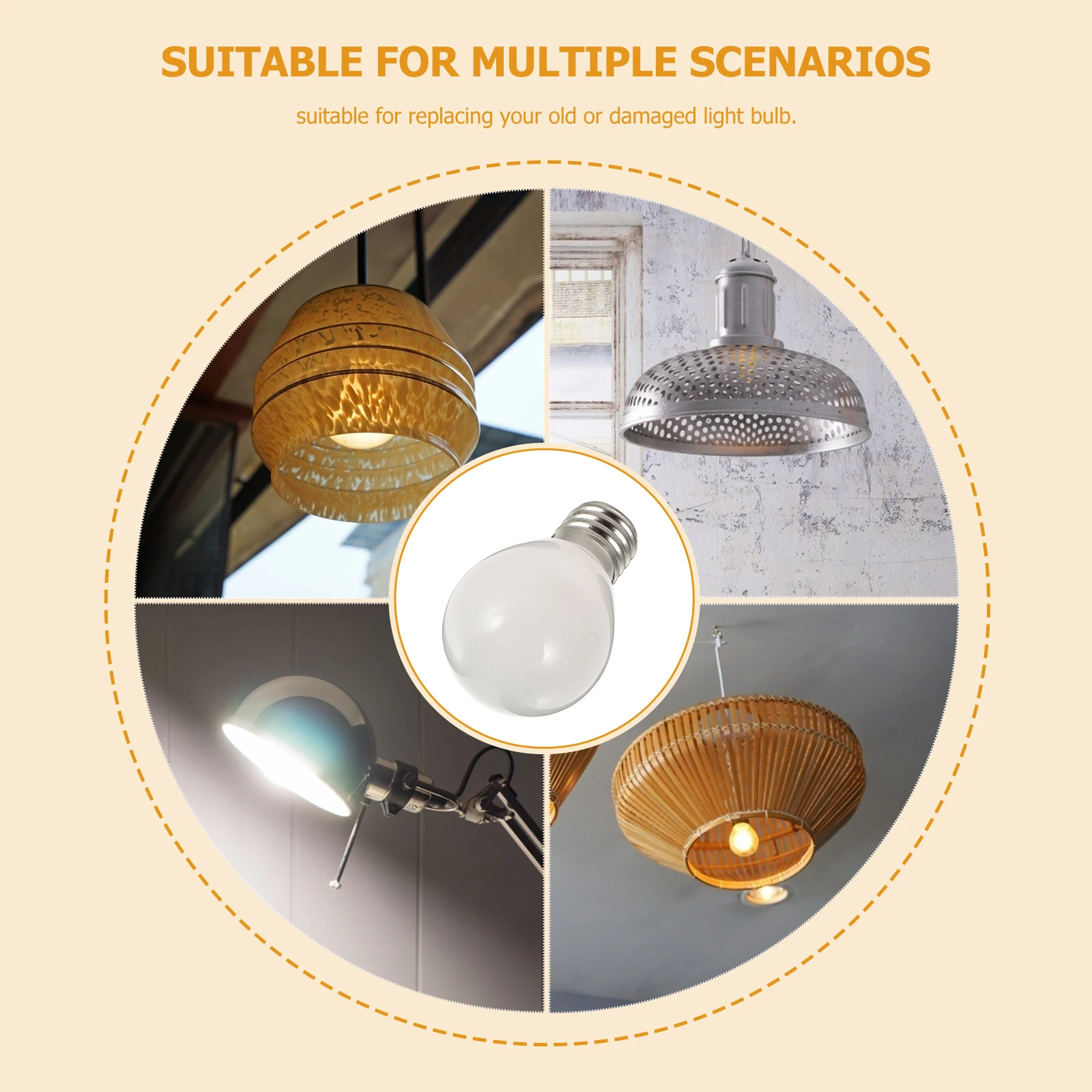 LED Light Bulb E17 Glass Replacement for Home Stable Performance High Grade Material Long Lifespan Convenient Installation