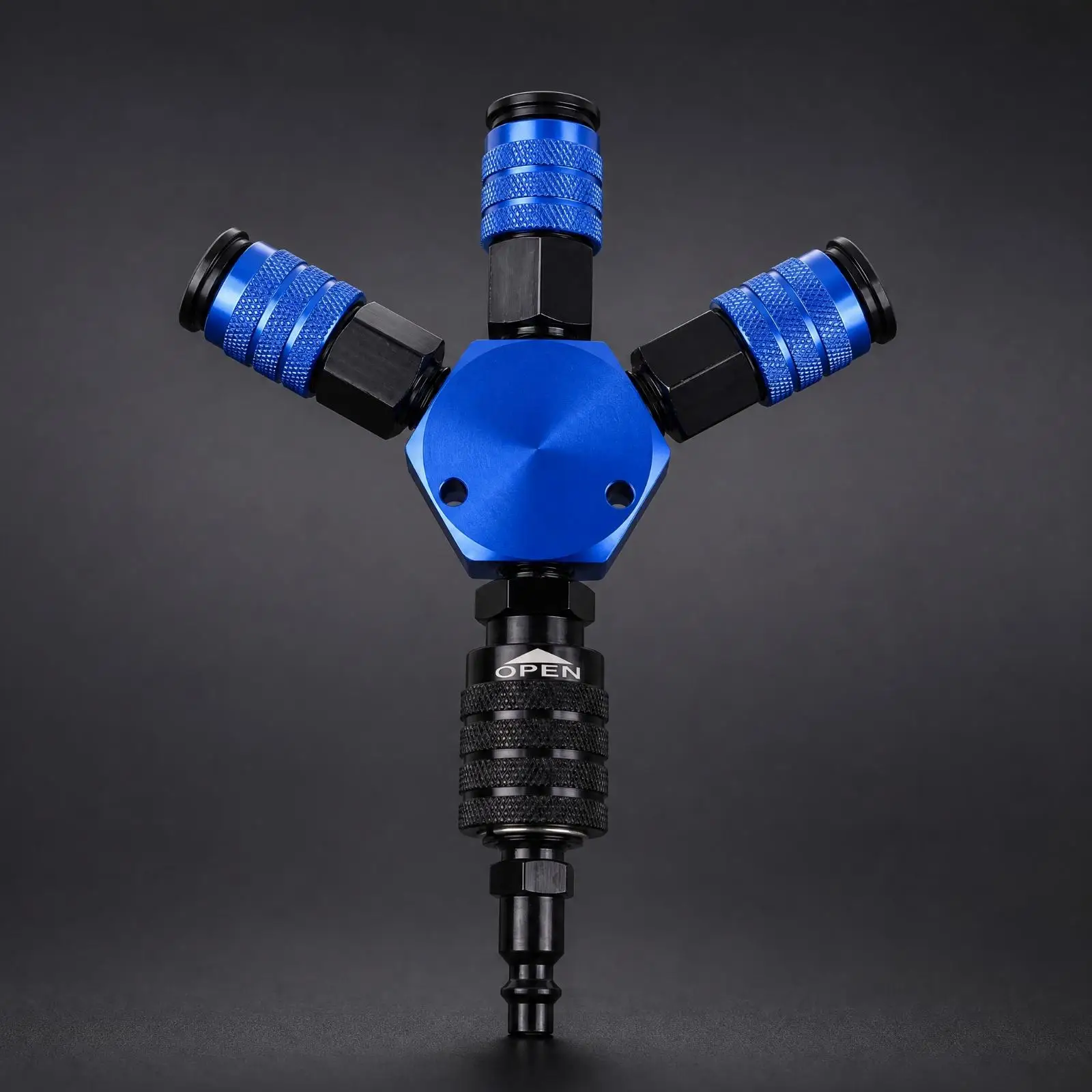 Pneumatic Fitting Compact Aluminum Quick-Connect Pneumatic Fitting with Manifold Body for Compressors, Hose Routing