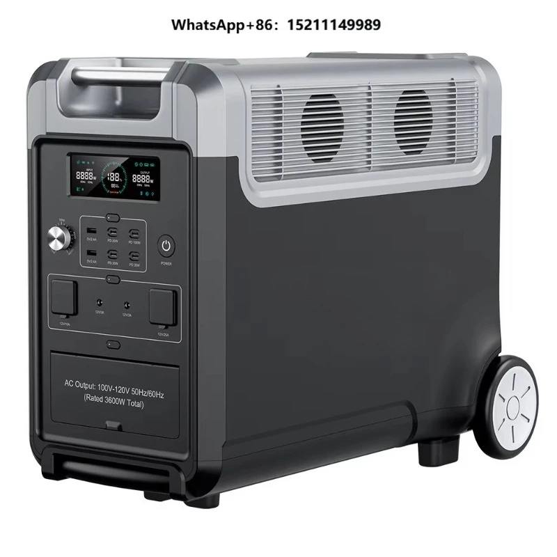Solar-Powered Generator High Power AC 110V 220V 3600W/3300W Portable Generator Lithium Battery Power Bank Outdoor