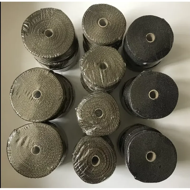 Performance High Temp Heat Shield for Header Manifold Downpipe Thermal Insulation Basalt Fiber Titanium Exhaust Heat Wrap