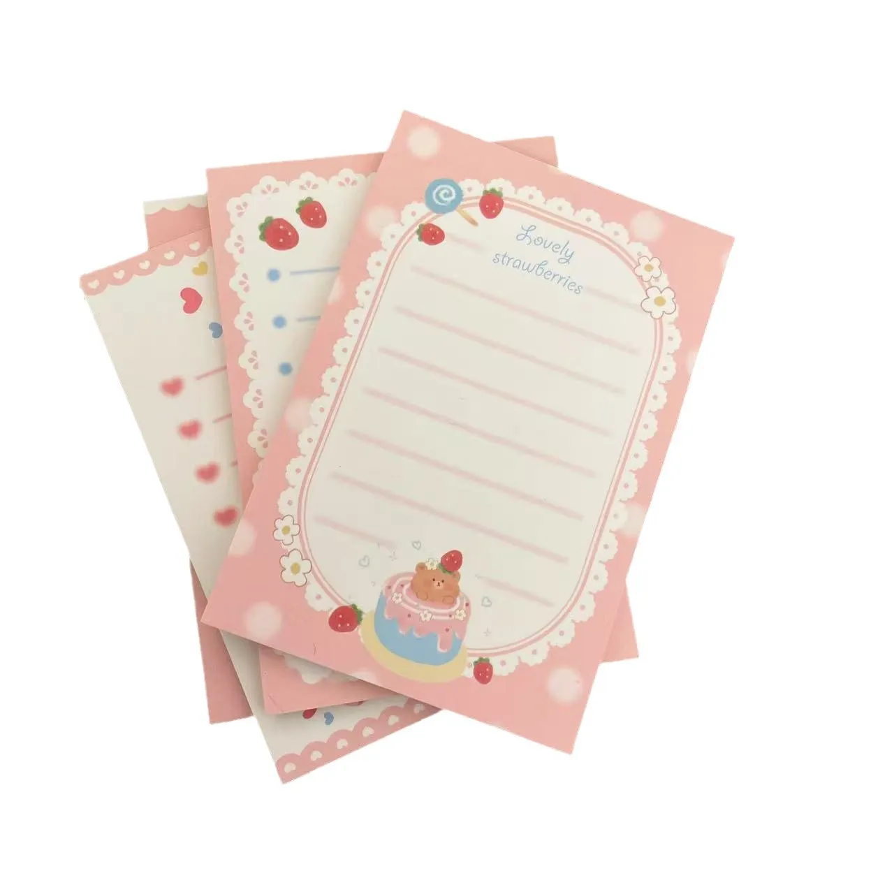 50 Uds. Nuevo cuaderno de notas adhesivas A7 de pastelería de postre coreano estilo Ins y corazón de niña hermosa puede rasgar las manos notas de borrador de cuenta