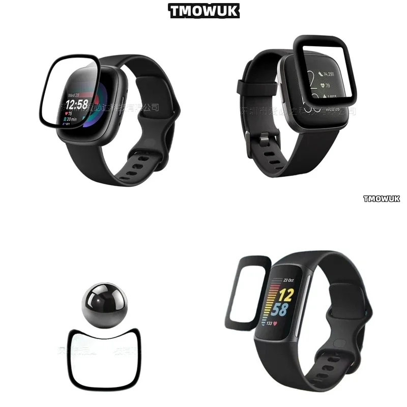 For Fitbit Sense 2 Versa3 2 4 Inspire 3 Charge 6 5 Smooth Touch Layer Flexible Crystal View Self-Healing Protector Case