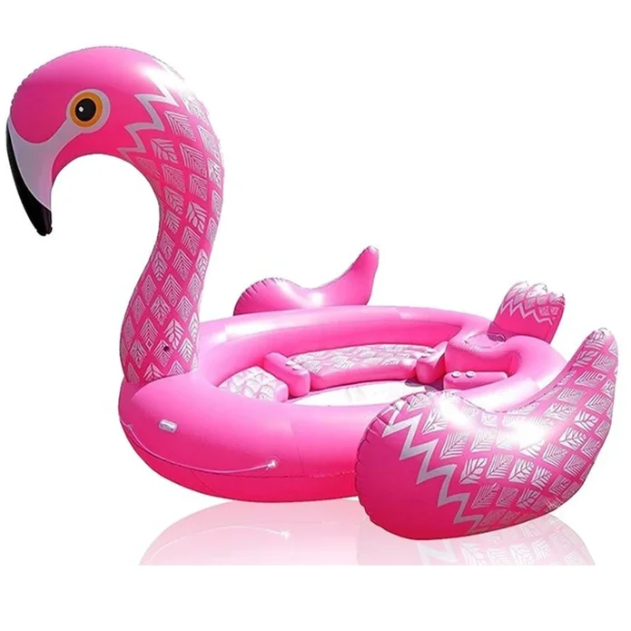 

6-Person Inflatable Flamingo Float Extra Large Adult Pool Party Island
