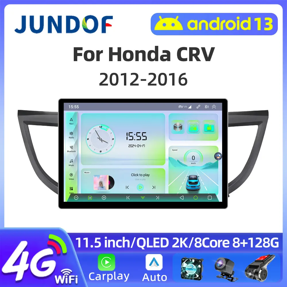 

11.5" 2 Din Android 13 Car Radio For Honda CRV CR-V 2012-2016 Multimedia Player Stereo wireless Carplay Auto GPS 4G Head Unit