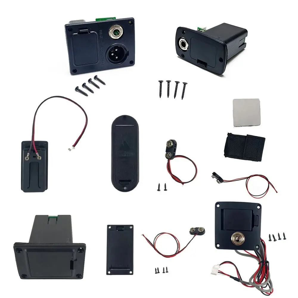 Kontak Kabel 2 Pin Plug Bass Aktif Tempat Baterai Pickup Casing Baterai Pickup Gitar Kotak Baterai 9V