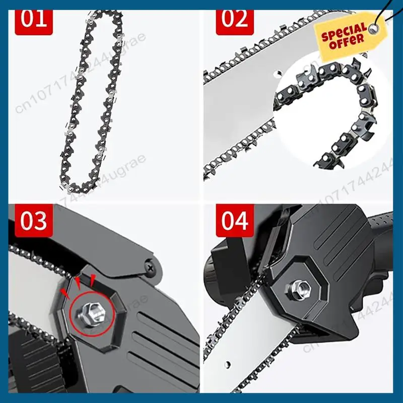 

-A15I 12Pcs Mini Chainsaw Chain 4 Inch Guide Saw Chain 1/4 LP Pitch, 28 Sections For Electric Protable Handheld Chain Saw