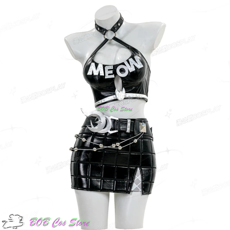 Epic Skin Urban Predator Black Hardy Cat Cosplay Set Skirt+ Tube+ Wig Glasses Rivals Women Halloween Carnival Roleplay Costume view 5