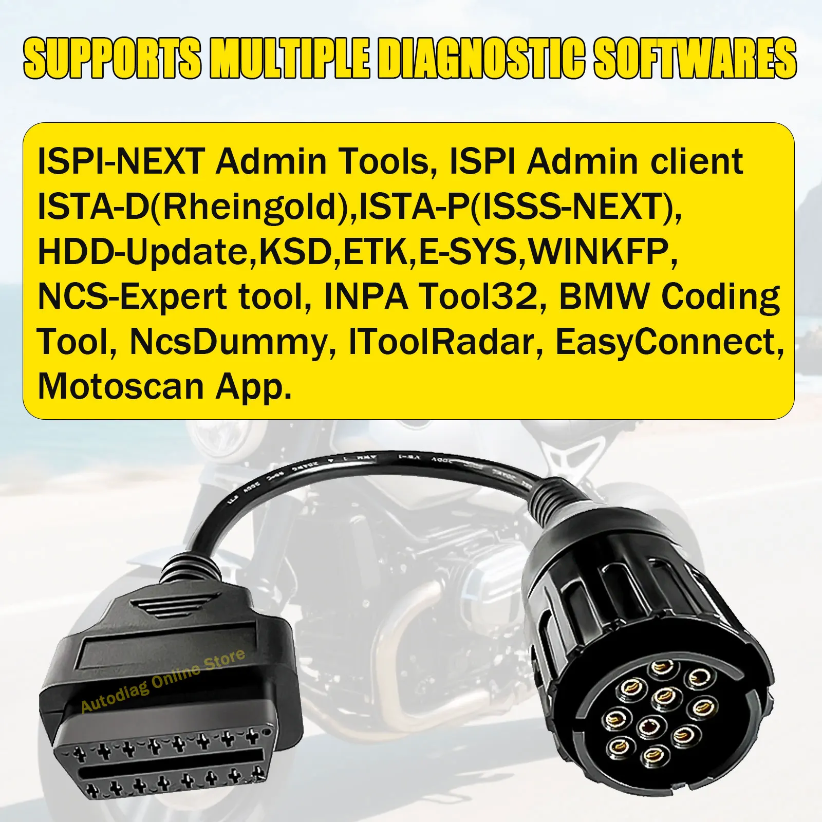 محول obd2 للدراجات النارية BMW لـ F800GS S1000 R1200GS لـ ISTA INPA EYES MotoScan obdii أداة تشخيصية موصل الدراجة النارية