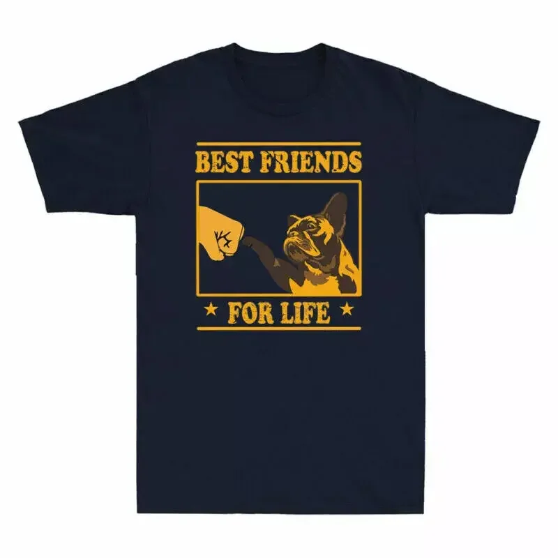 

Best Friends For Life French Bulldog Frenchie Dog Lover Vintage Men's T-Shirt