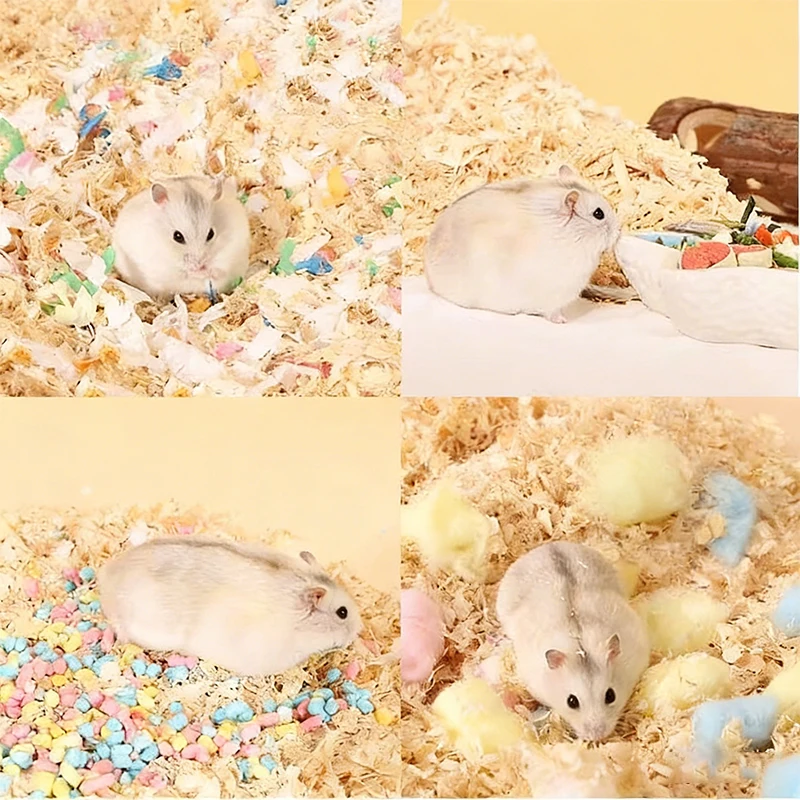 Virutas de Madera Natural Suave, Arena Absorbente y Desodorizante para Mascotas Pequeñas, para Hámster, Hámster Sirio, Conejo, Cobaya, Loro