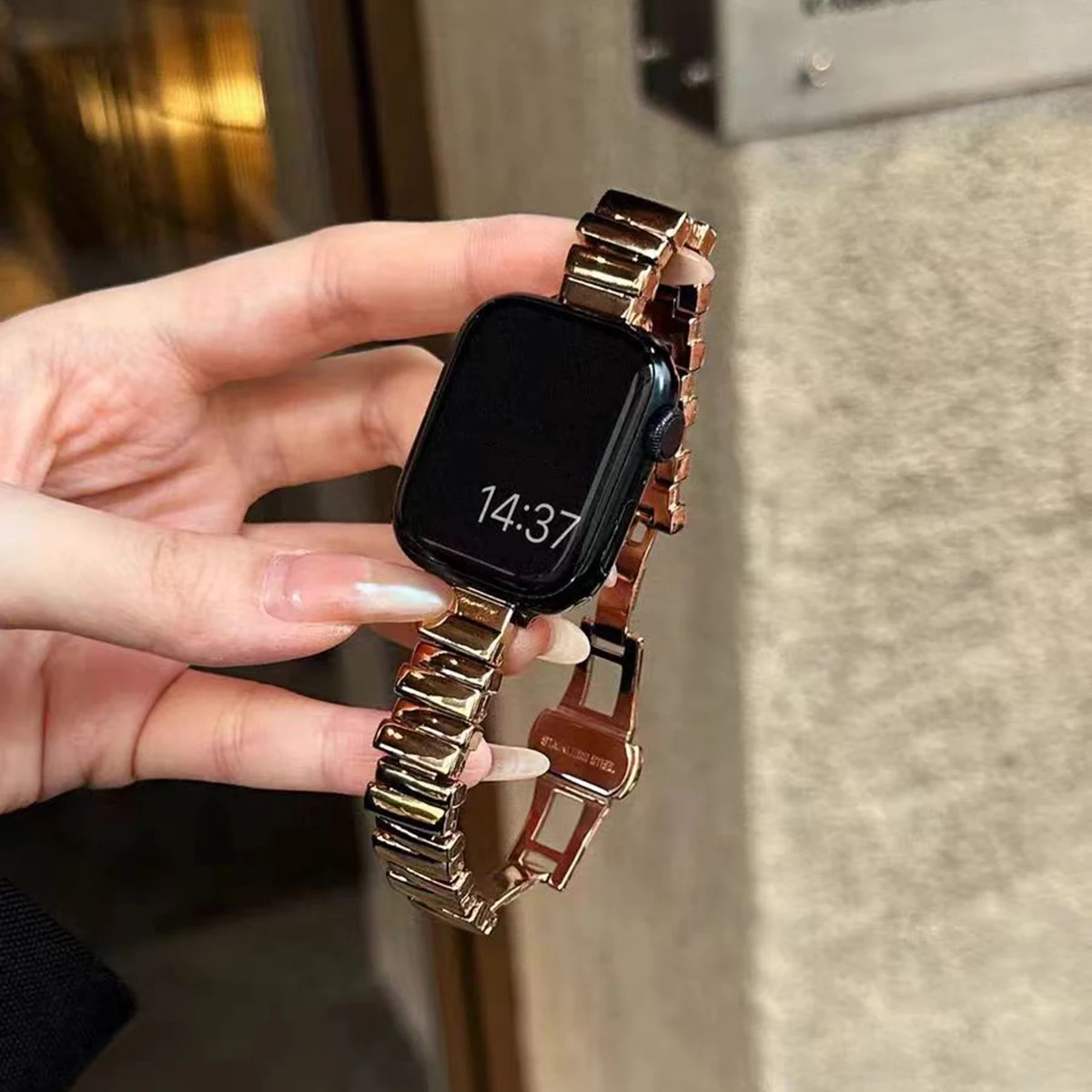 حزام معدني لساعة أبل 10 الترا 42 مللي متر 9 8 7 الفرقة 46 مللي متر 45 مللي متر 41 مللي متر النساء حزام سوار iWatch سلسلة 6 SE 40/44/49 مللي متر حزام الساعات