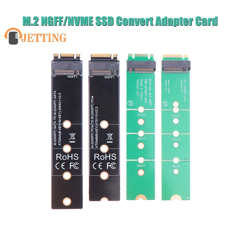 M.2 SATA/NVME PCI-E Protocol SSD Adapter Board Expansion Card B KEY/M KEY Interface Extension Card Gold Finger Test Protect Card